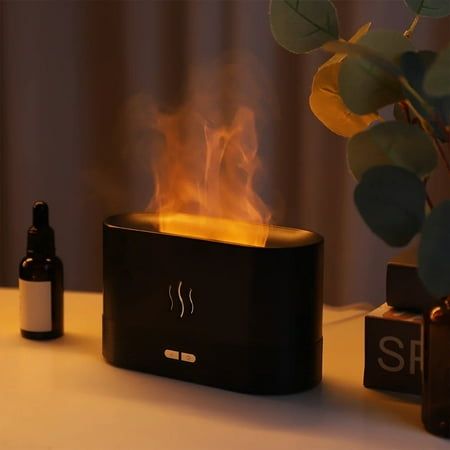 180ml Flame Design Essential Oil Diffuser, Electric Colorful Light Aroma Diffuser, Ultra-Quiet Water Sprayer for Office and Home